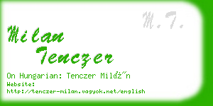 milan tenczer business card